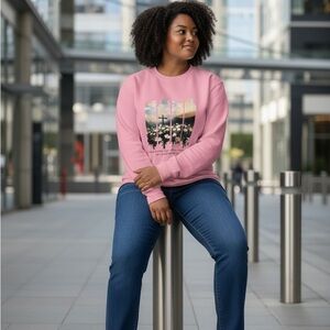 He is risen Pink Graphic Women's Sweatshirt